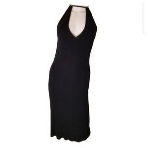 Gucci Black Tom Ford 1999 Silk Midi Cocktail Dress